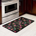 Butterfly And Flower Pattern Print Kitchen Mat