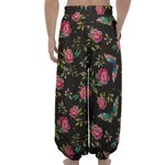 Butterfly And Flower Pattern Print Lantern Pants