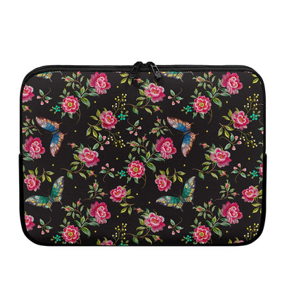 Butterfly And Flower Pattern Print Laptop Sleeve