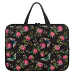 Butterfly And Flower Pattern Print Laptop Sleeve With Handle