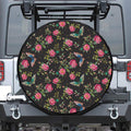Butterfly And Flower Pattern Print Leather Spare Tire Cover