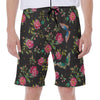 Butterfly And Flower Pattern Print Men's Beach Shorts