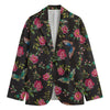 Butterfly And Flower Pattern Print Men's Blazer