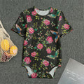 Butterfly And Flower Pattern Print Men's Bodysuit