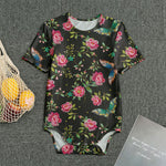Butterfly And Flower Pattern Print Men's Bodysuit