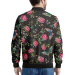 Butterfly And Flower Pattern Print Men's Bomber Jacket