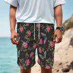 Butterfly And Flower Pattern Print Men's Cargo Shorts