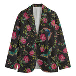 Butterfly And Flower Pattern Print Men's Cotton Blazer