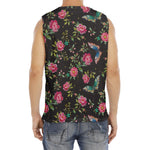 Butterfly And Flower Pattern Print Men's Fitness Tank Top