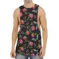 Butterfly And Flower Pattern Print Men's Muscle Tank Top