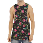 Butterfly And Flower Pattern Print Men's Muscle Tank Top