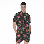 Butterfly And Flower Pattern Print Men's Rompers