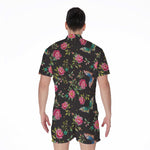 Butterfly And Flower Pattern Print Men's Rompers
