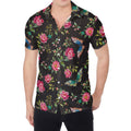 Butterfly And Flower Pattern Print Men's Shirt