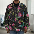 Butterfly And Flower Pattern Print Men's Shirt Jacket