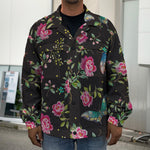 Butterfly And Flower Pattern Print Men's Shirt Jacket