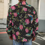 Butterfly And Flower Pattern Print Men's Shirt Jacket