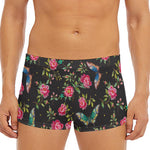 Butterfly And Flower Pattern Print Men's Short Boxer Briefs