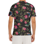 Butterfly And Flower Pattern Print Men's Short Sleeve Rash Guard