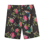 Butterfly And Flower Pattern Print Men's Sports Shorts