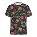 Butterfly And Flower Pattern Print Men's Athletic T-Shirt