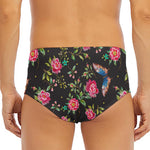 Butterfly And Flower Pattern Print Men's Triangle Swim Briefs