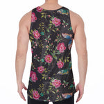 Butterfly And Flower Pattern Print Men's Velvet Tank Top