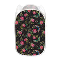 Butterfly And Flower Pattern Print Mesh Laundry Hamper