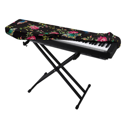 Butterfly And Flower Pattern Print Piano Keyboard Cover