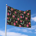 Butterfly And Flower Pattern Print Polyester Flag