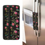 Butterfly And Flower Pattern Print Refrigerator Handle Covers