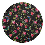 Butterfly And Flower Pattern Print Round Blanket