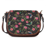 Butterfly And Flower Pattern Print Saddle Bag
