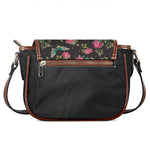 Butterfly And Flower Pattern Print Saddle Bag