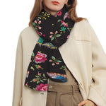 Butterfly And Flower Pattern Print Scarf