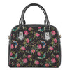 Butterfly And Flower Pattern Print Shoulder Handbag