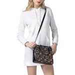 Butterfly And Flower Pattern Print Shoulder Handbag