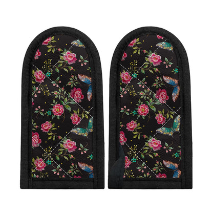 Butterfly And Flower Pattern Print Skillet Handle Cover