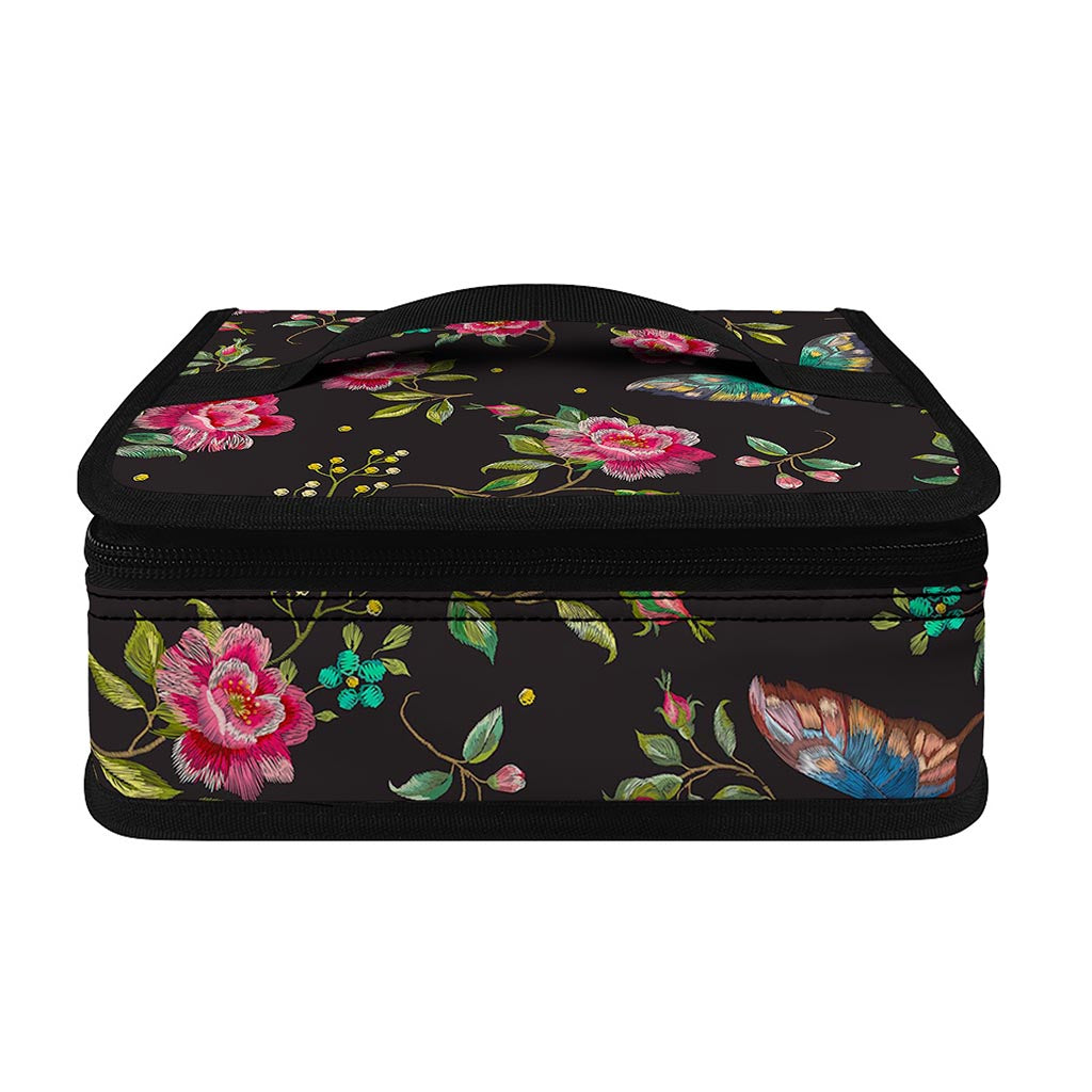 Butterfly And Flower Pattern Print Small Lunch Bag