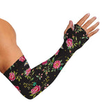 Butterfly And Flower Pattern Print Sun Protection Arm Sleeves