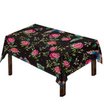 Butterfly And Flower Pattern Print Tablecloth