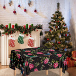 Butterfly And Flower Pattern Print Tablecloth