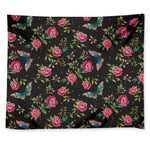 Butterfly And Flower Pattern Print Tapestry