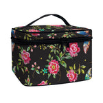 Butterfly And Flower Pattern Print Travel Makeup Bag