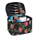 Butterfly And Flower Pattern Print Travel Makeup Bag