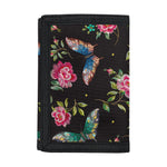 Butterfly And Flower Pattern Print Trifold Wallet