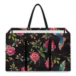 Butterfly And Flower Pattern Print Utility Tote Bag