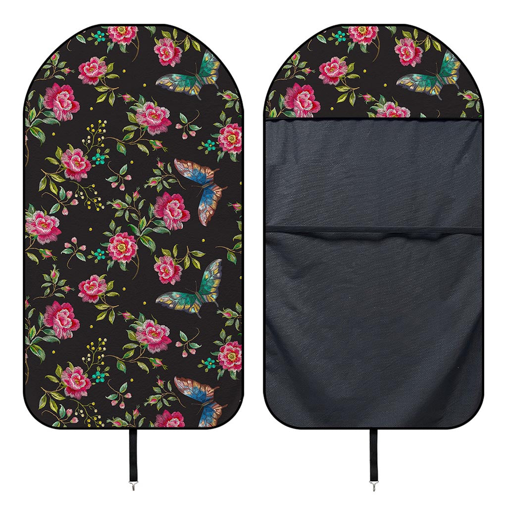 Butterfly And Flower Pattern Print Waterproof Car Seat Cover