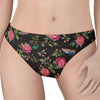 Butterfly And Flower Pattern Print Women's Thong