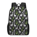 Cactus And Llama Pattern Print 17 Inch Backpack